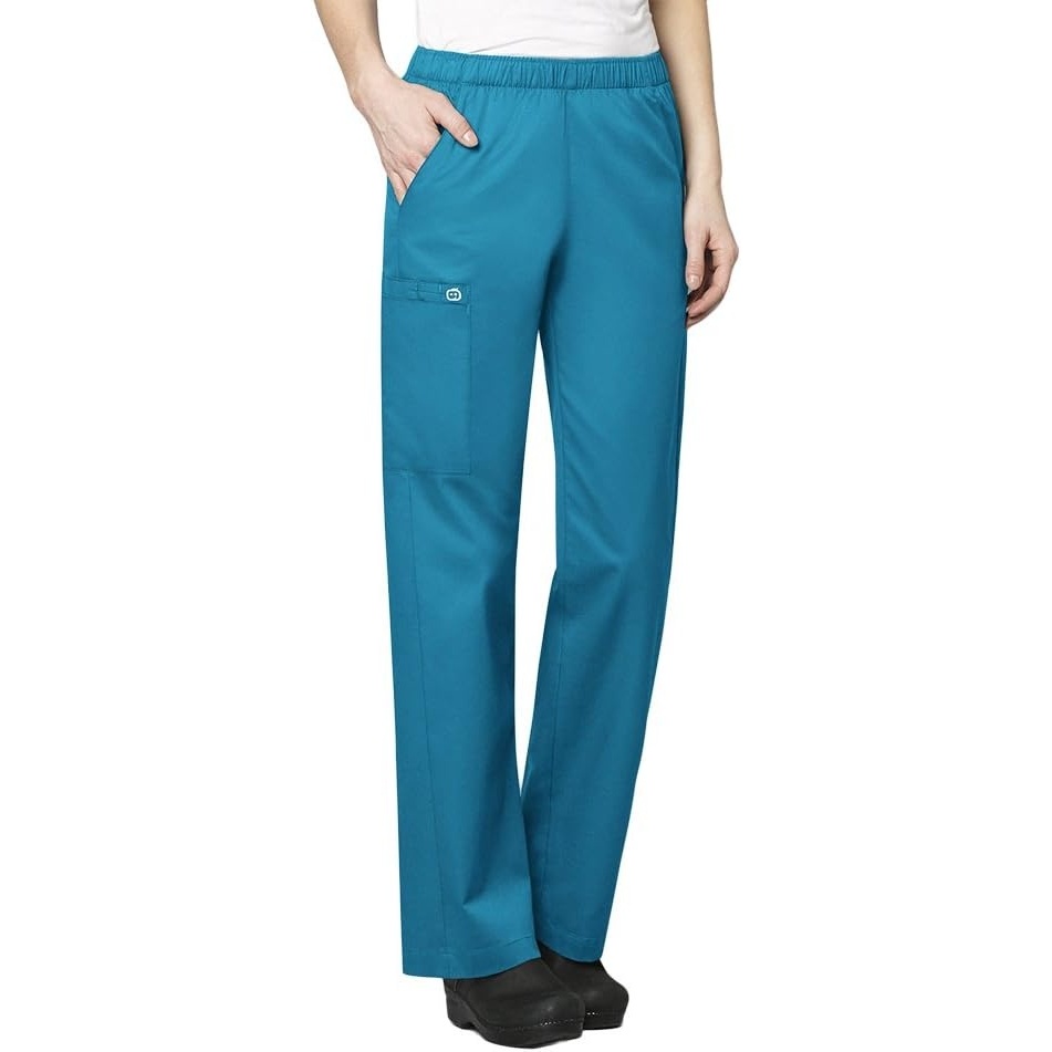 image:imageWonderwork Womens Pullon Cargo Scrub PantTeal Blue