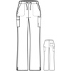 WINK PRO Women’s Moderate Flare Leg Cargo Scrub Pant, Ceil Blue, 3XL PET