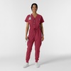 WINK RENEW Women’s Cargo Jogger Scrub Jumpsuit(Ruby)