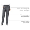 WonderWink Women’s Women’s Knit Waist Cargo Scrub Pant(Pewter)