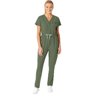 WINK RENEW Women’s Cargo Jogger Scrub Jumpsuit(Olive)