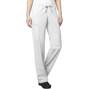 WINK WonderWORK Unisex Drawstring Cargo Scrub Pant(White)