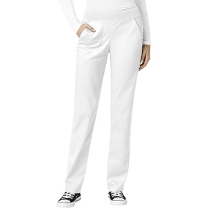 WonderWink Women’s Women’s Knit Waist Cargo Scrub Pant(White)