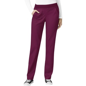 WonderWink Women’s Women’s Knit Waist Cargo Scrub Pant(Wine)