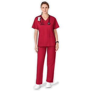 Wonderwork Women’s Pull-on Cargo Scrub Pant(Red)