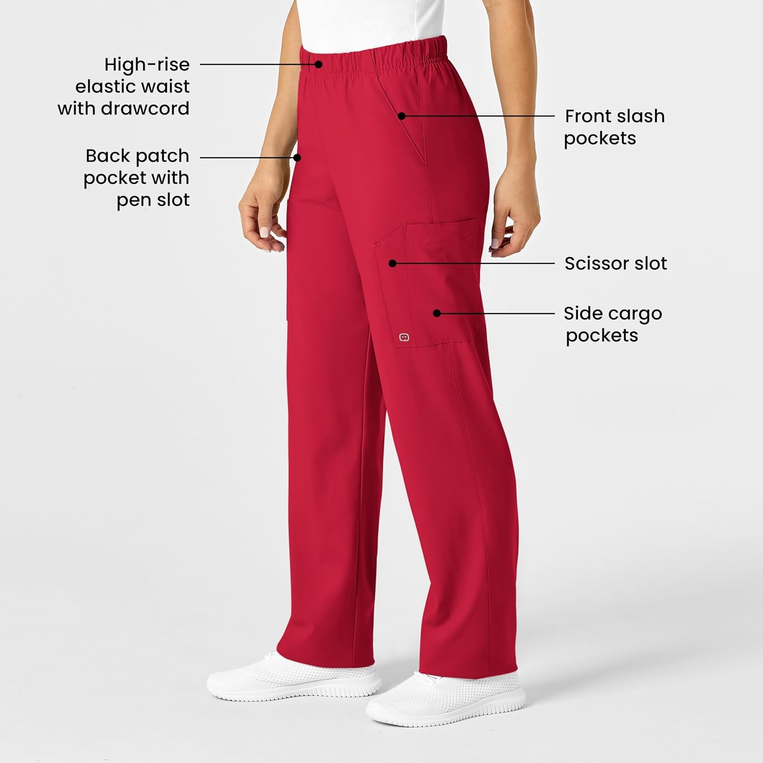 image:imageWink W123 Unisex MultiCargo Scrub PantRed