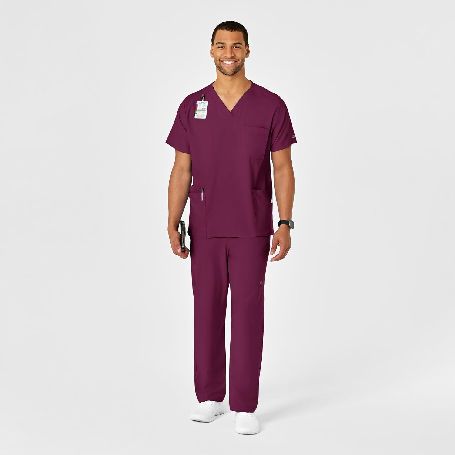 image:imageWink W123 Unisex MultiCargo Scrub PantWine