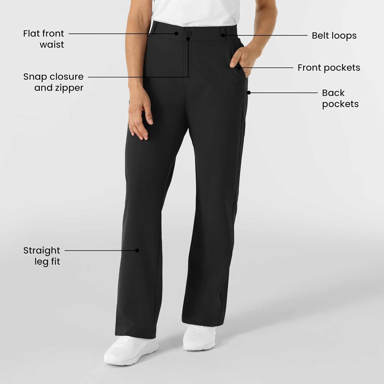 image:imageWink Womens Womens Scrub Chino PantBlack