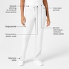 WonderWink W123 Women’s Drawstring Scrub Pant — White, 2X Small Petite