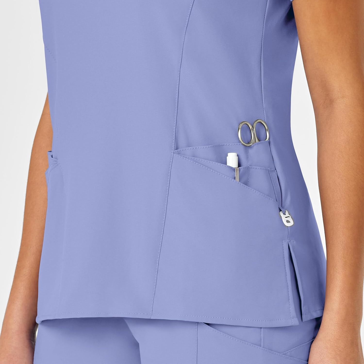 image:imageWINK Renew Womens Mock Wrap Scrub TopCeil Blue