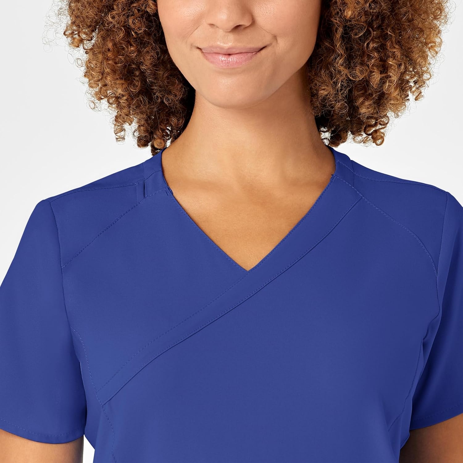 image:imageWINK Renew Womens Mock Wrap Scrub TopGalaxy Blue