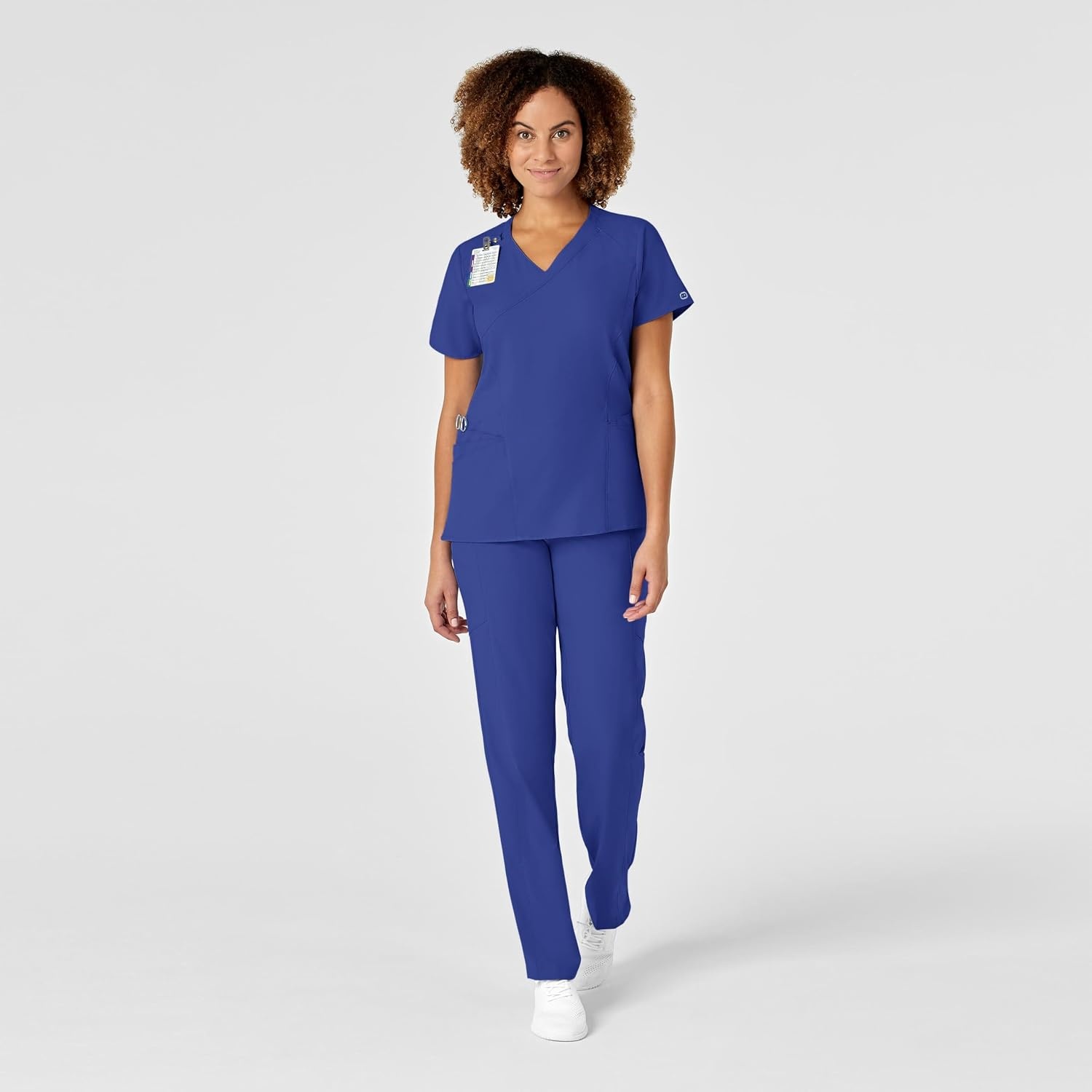 image:imageWINK Renew Womens Mock Wrap Scrub TopGalaxy Blue