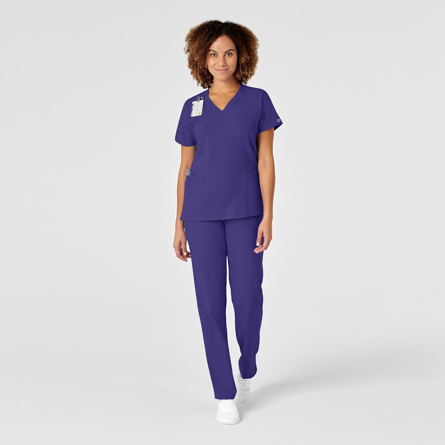 image:imageWINK Renew Womens Mock Wrap Scrub TopGrape
