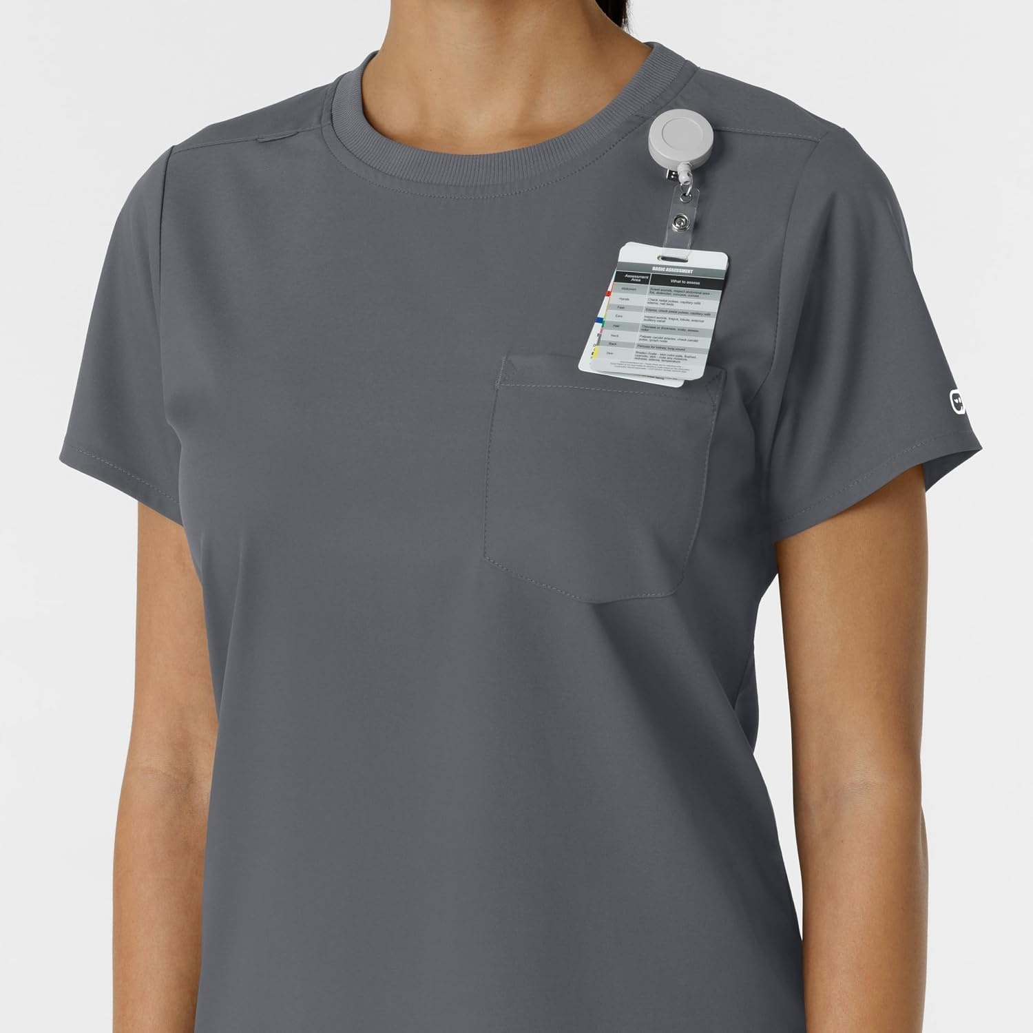 image:imageWink Scrubs for Women Boundless Classic Tee with 1 PocketPewter