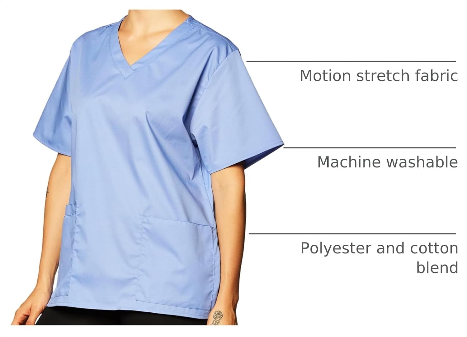 image:imageWonderWink Womens Womens VNeck Scrub TopCeil Blue