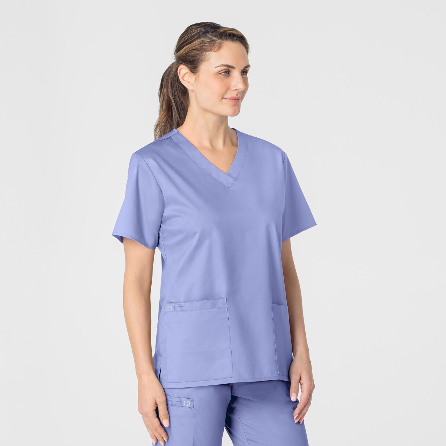 image:imageWonderWink Womens Womens VNeck Scrub TopCeil Blue