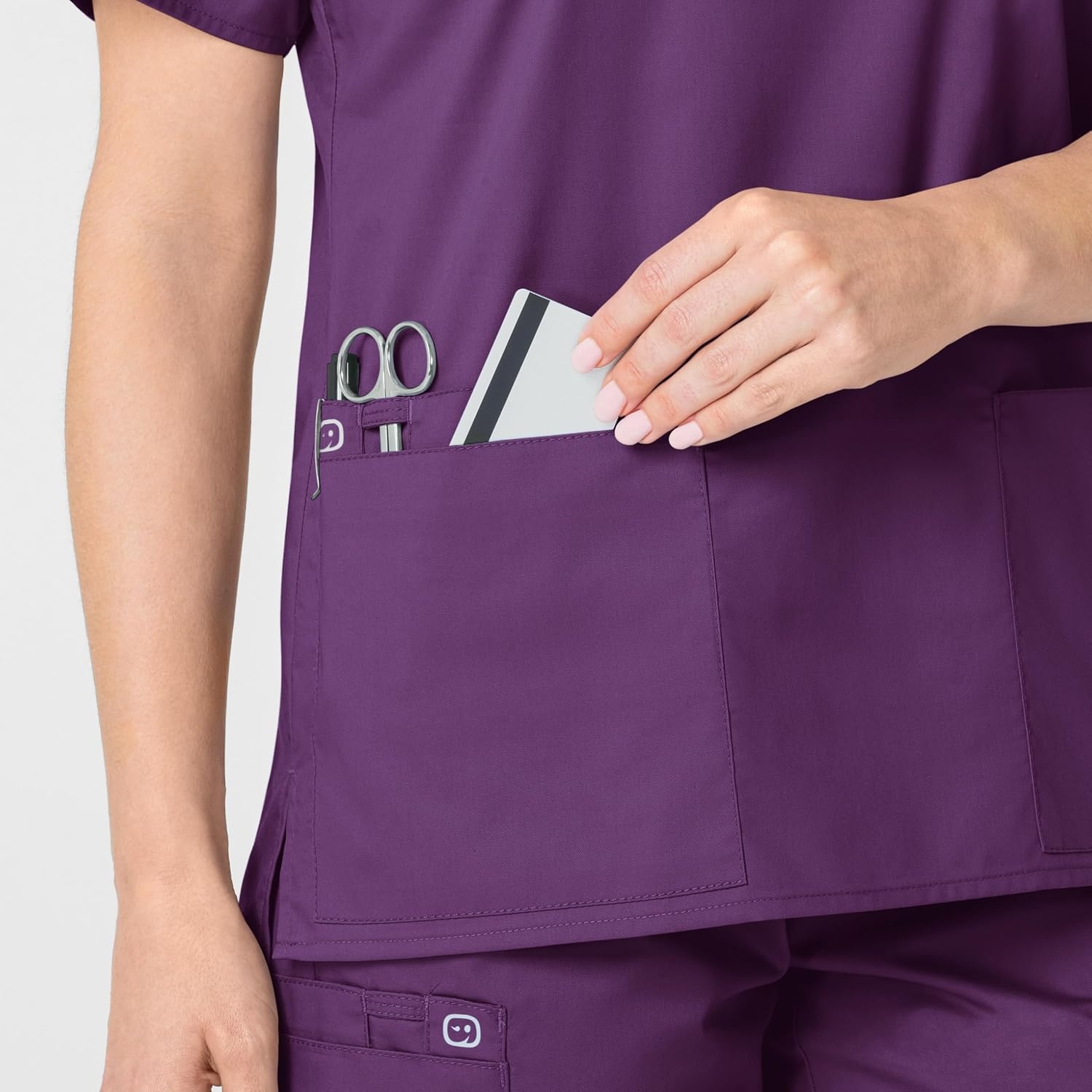 image:imageWonderWink Womens Womens VNeck Scrub TopEggplant