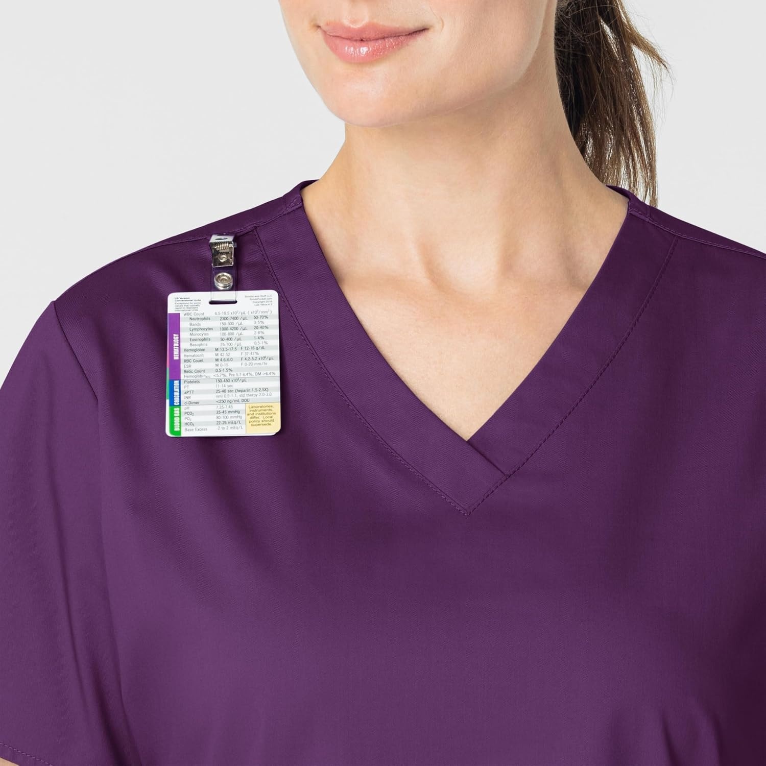 image:imageWonderWink Womens Womens VNeck Scrub TopEggplant