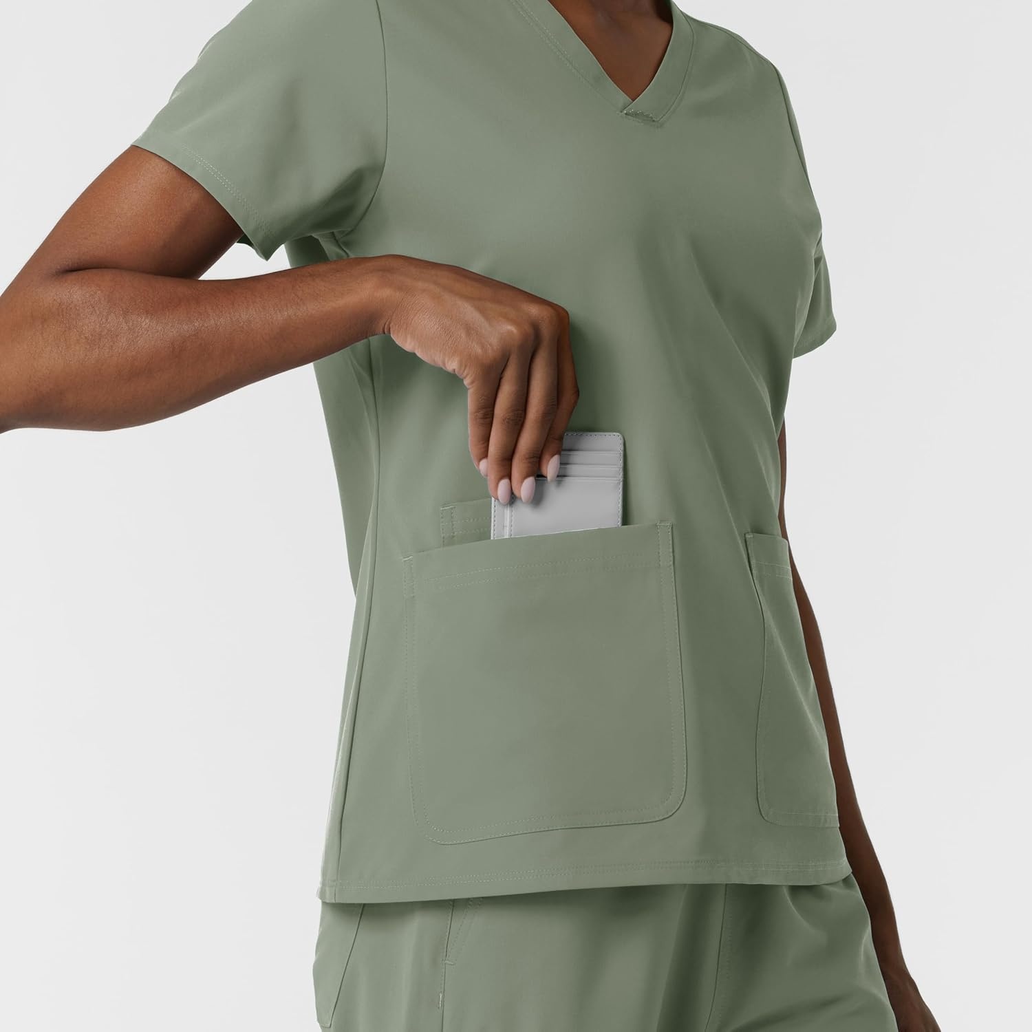 image:imageWonderWink Womens Womens VNeck Scrub TopSage