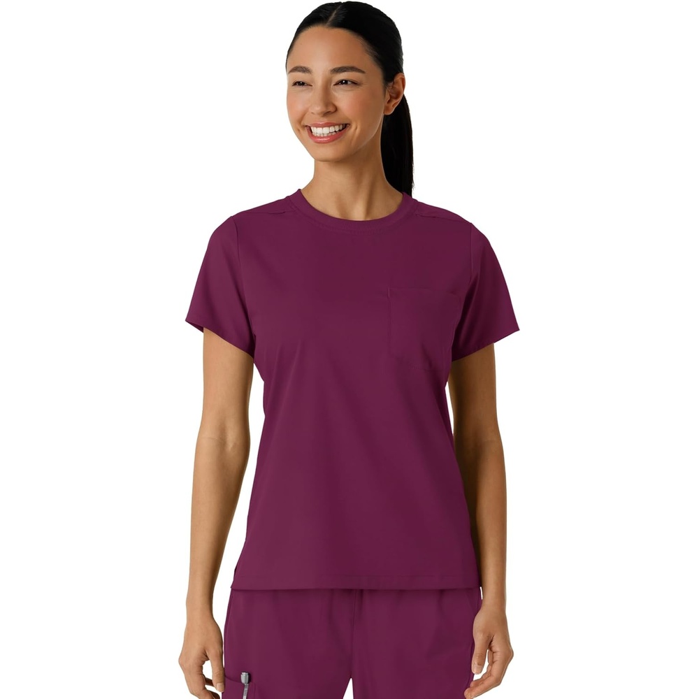 image:imageWink Scrubs for Women Boundless Classic Tee with 1 PocketWine