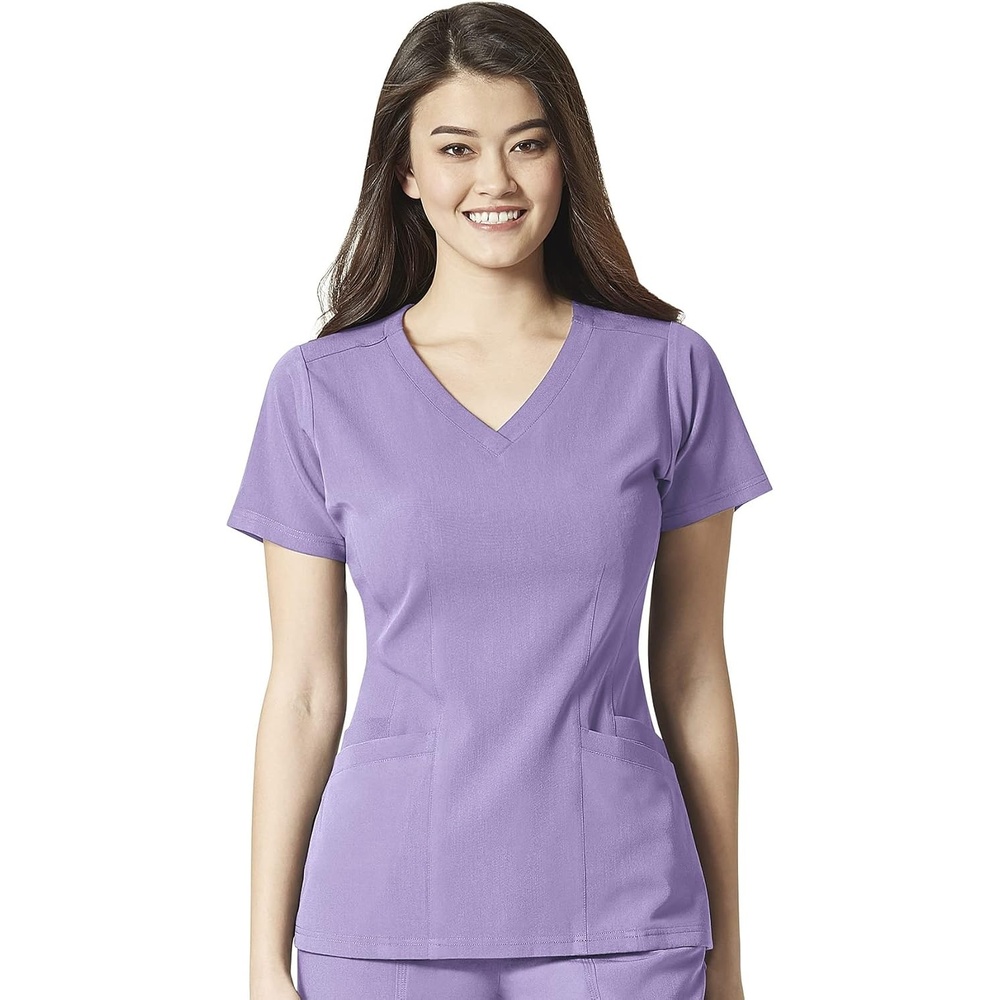 image:imageWonderWink Womens Womens Flex Back VNeck Scrub TopLilac