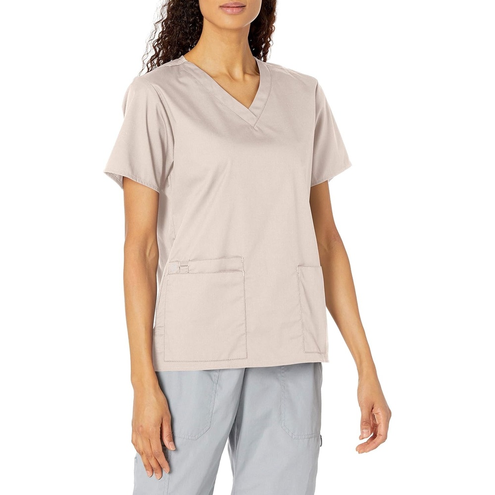 image:imageWonderWink Womens Womens VNeck Scrub TopKhaki