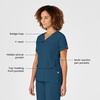 WINK Renew Women’s Mock Wrap Scrub Top(Caribbean Blue)