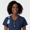 WonderWink Women’s Women’s V-Neck Scrub Top(Navy)