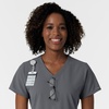 WonderWink Women’s Women’s V-Neck Scrub Top(Pewter)