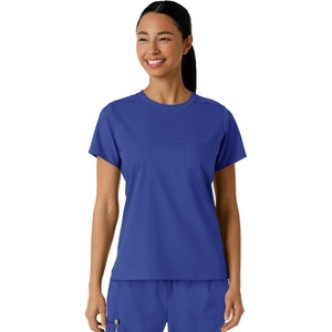 Wink Scrubs for Women, Boundless, Classic Tee with 1 Pocket(Galaxy Blue)