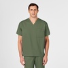 WonderWORK Unisex V-Neck Scrub Top, Olive, 5XL | Unisex Scrub Top Olive V-Neck