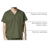 WonderWORK Unisex V-Neck Scrub Top, Olive, 5XL | Unisex Scrub Top Olive V-Neck
