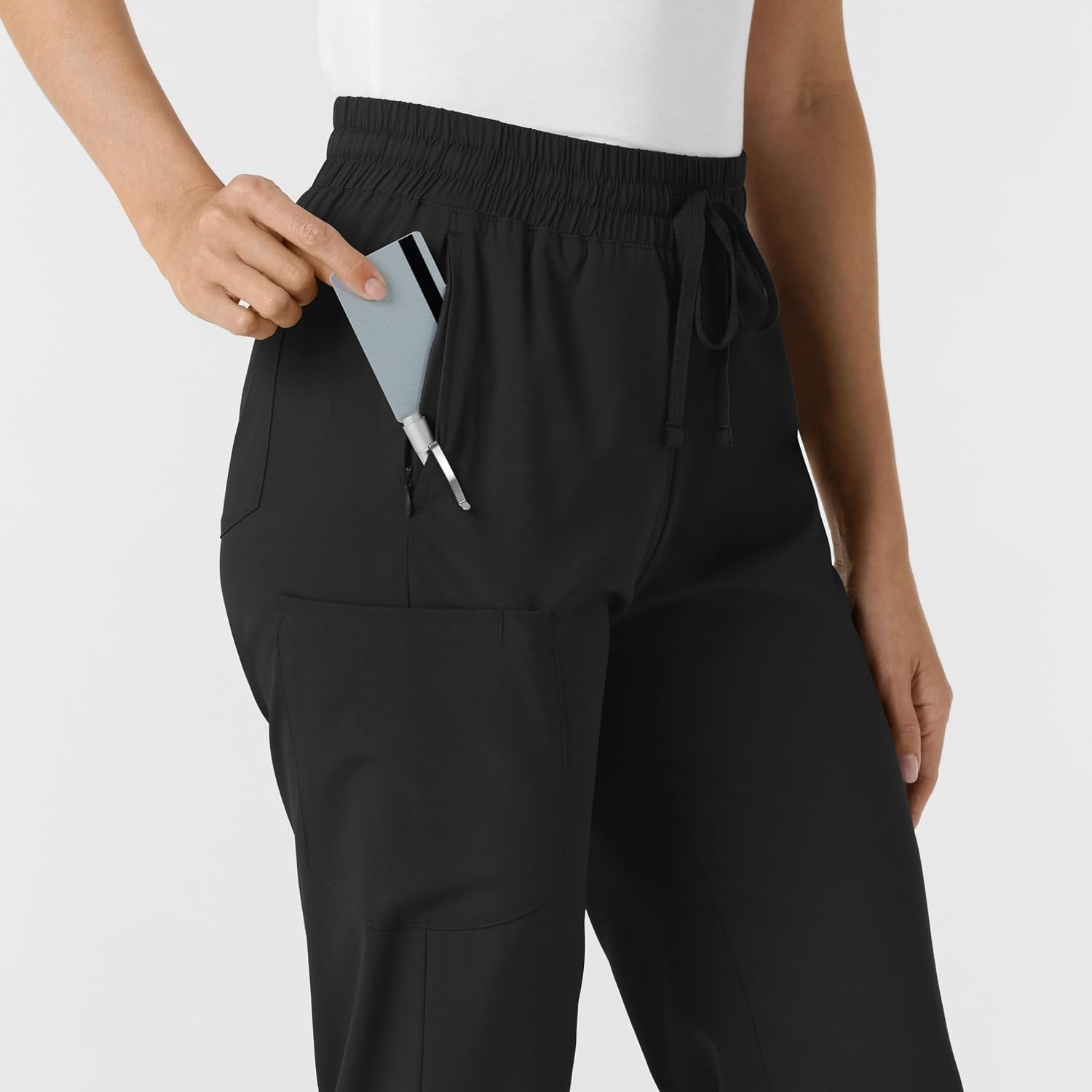 image:imageWINK Boundless Womens Bootcut Scrub Pant Womens Scrub Pant Teal Mid RiseBlack