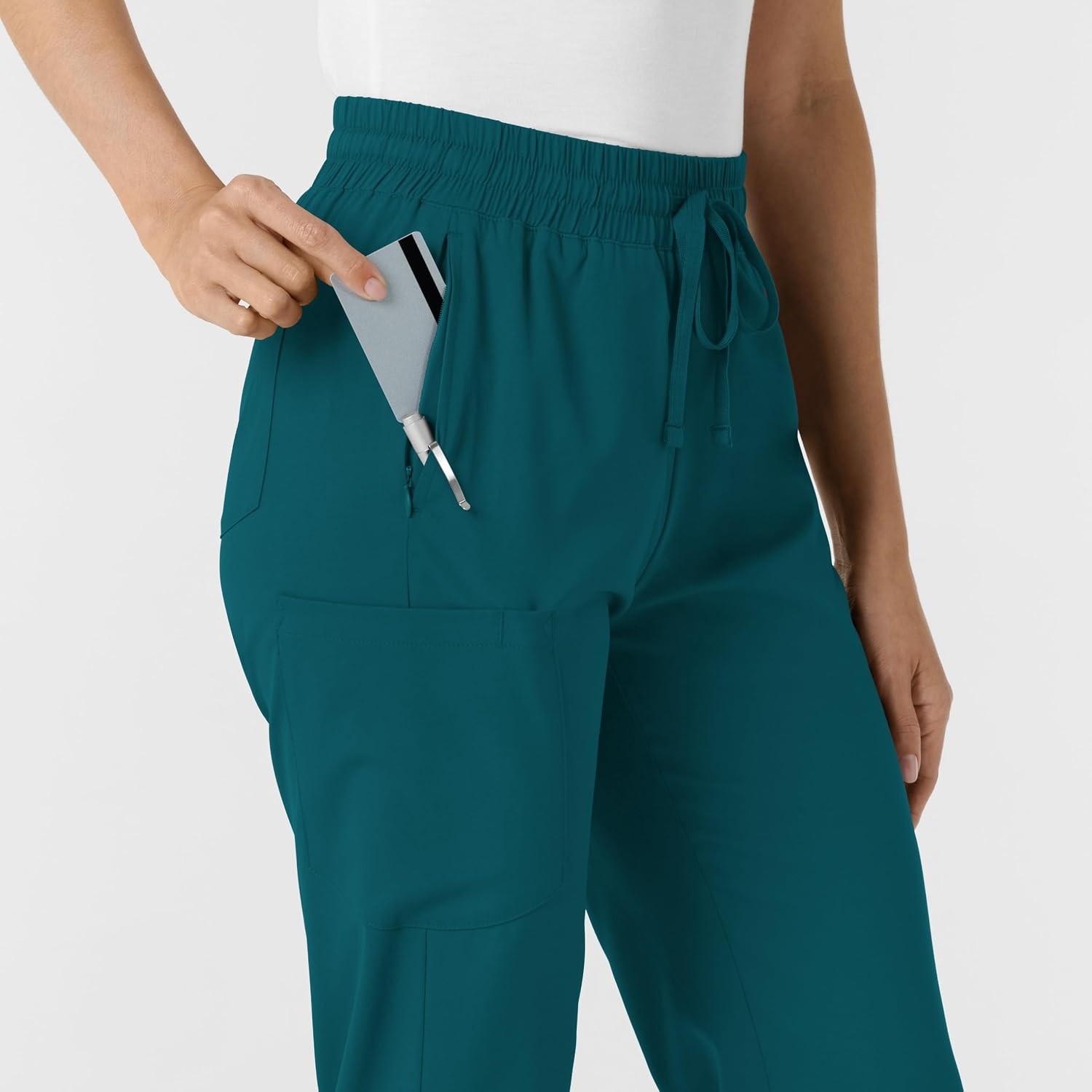 image:imageWINK Boundless Womens Bootcut Scrub Pant Womens Scrub Pant Teal Mid RiseCaribbean