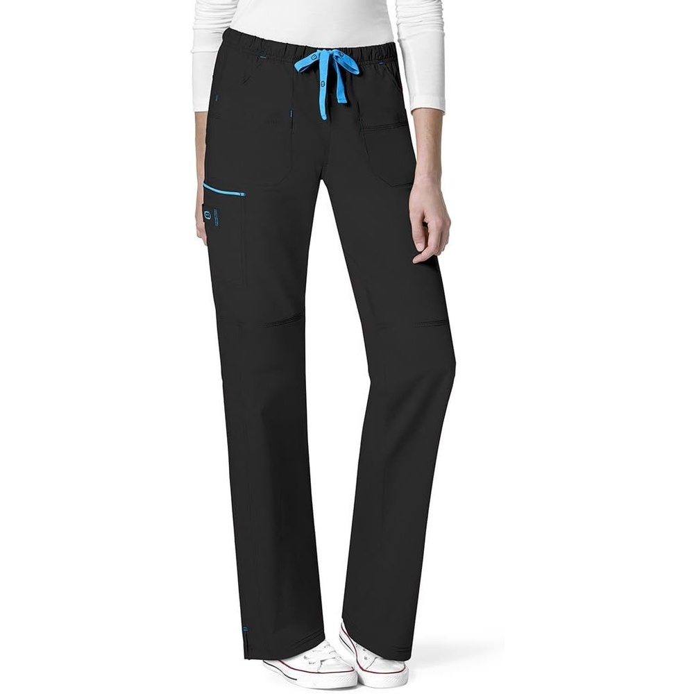 image:imageWonderWink Womens Wonderflex Joy Denim Style Staight Leg Scrub PantBlack