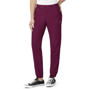 Wink Women’s Slim Cargo Jogger Pant | Womens Scrub Pant White Mid Rise(Wine)