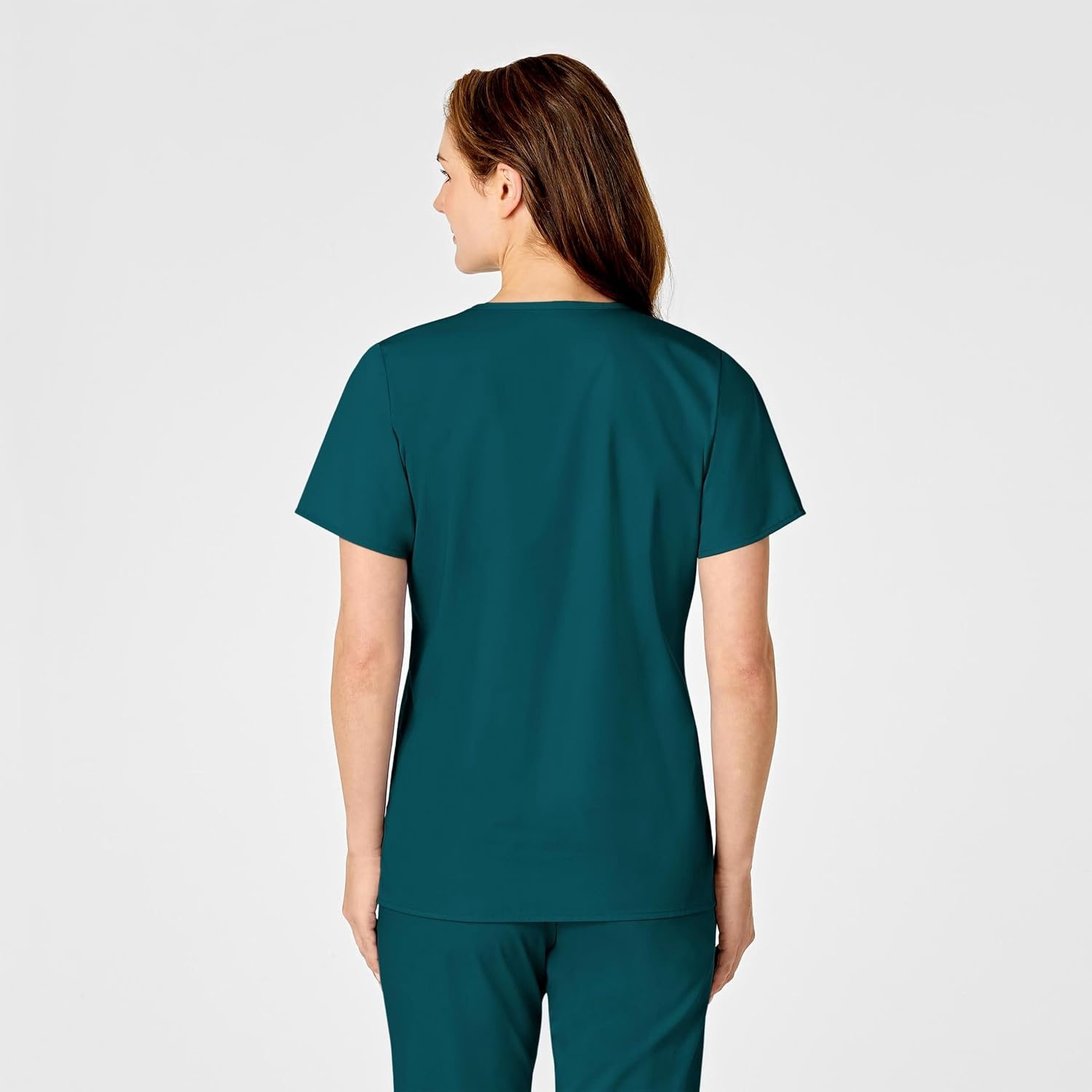 image:imageWINK WonderWORK Womens Mock Wrap Scrub TopCaribbean
