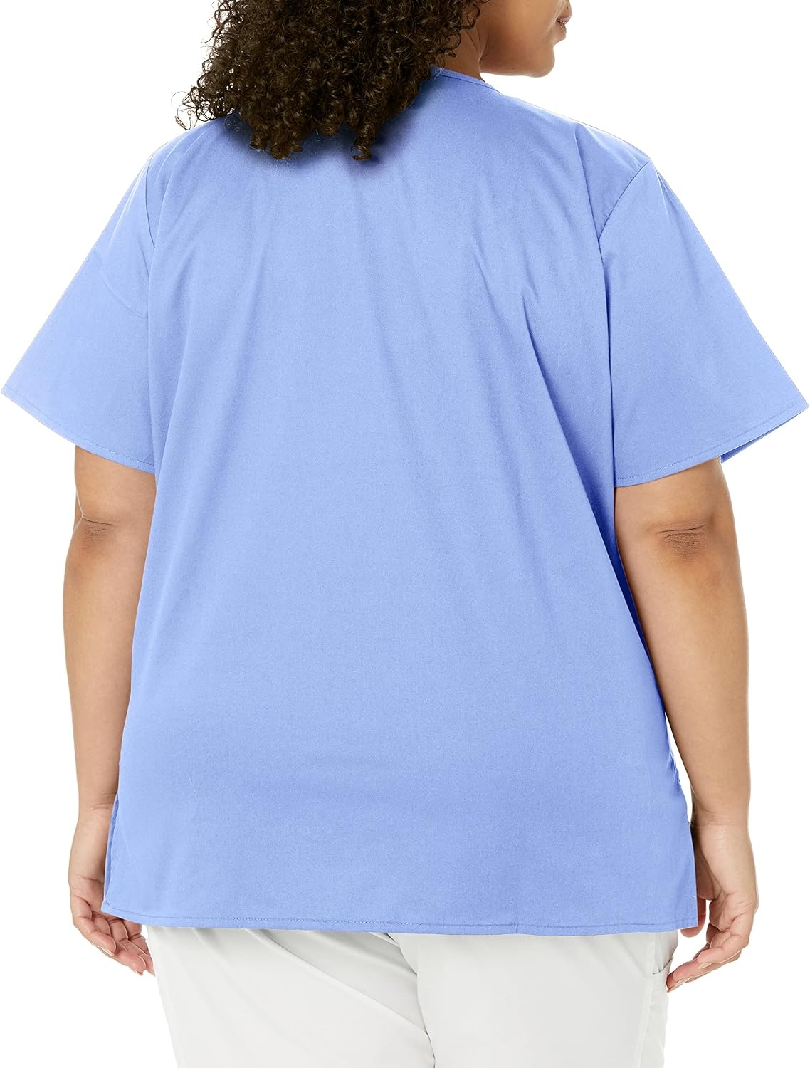 image:imageWINK WonderWORK Womens Mock Wrap Scrub TopCeil Blue