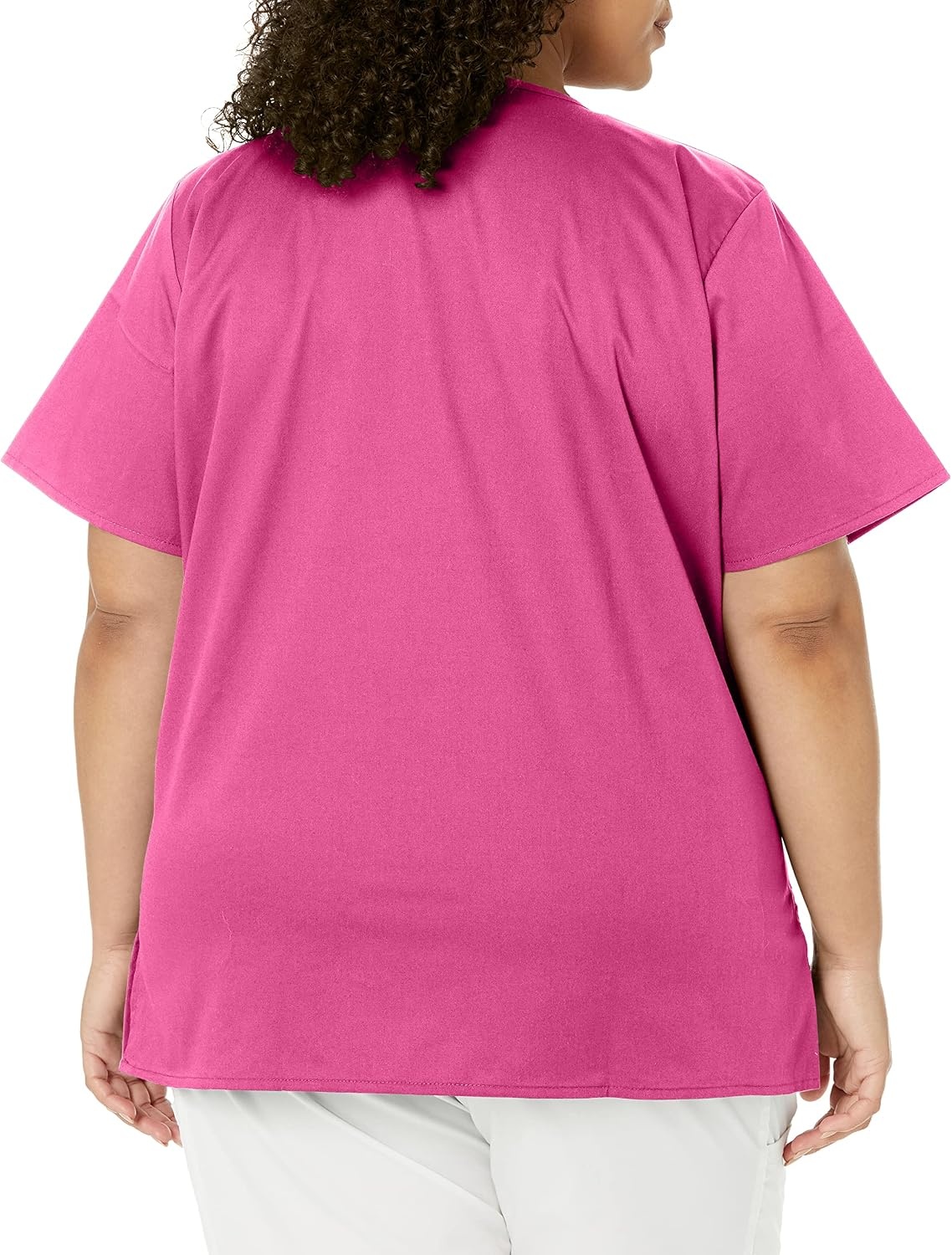 image:imageWINK WonderWORK Womens Mock Wrap Scrub TopFuchsia