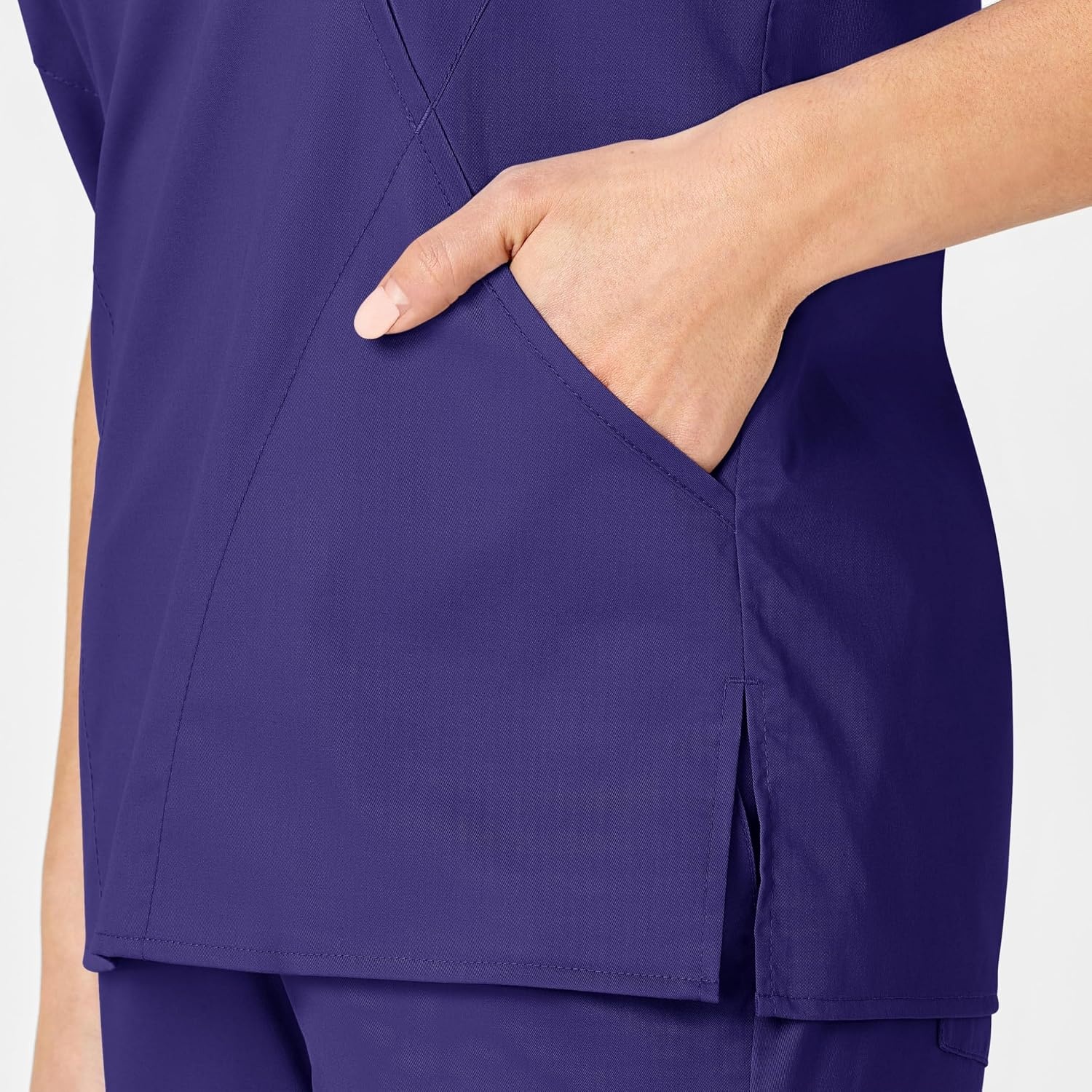 image:imageWINK WonderWORK Womens Mock Wrap Scrub TopGrape