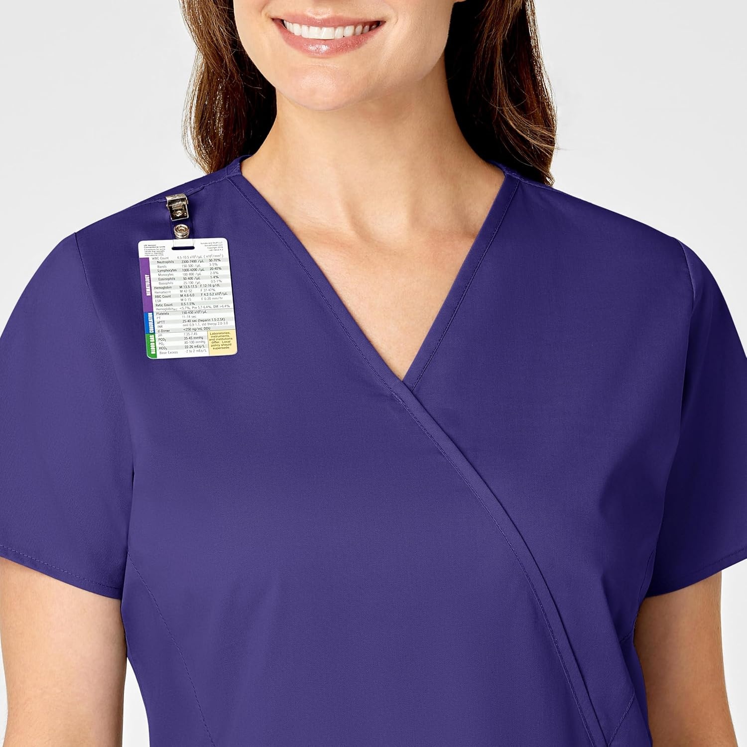 image:imageWINK WonderWORK Womens Mock Wrap Scrub TopGrape