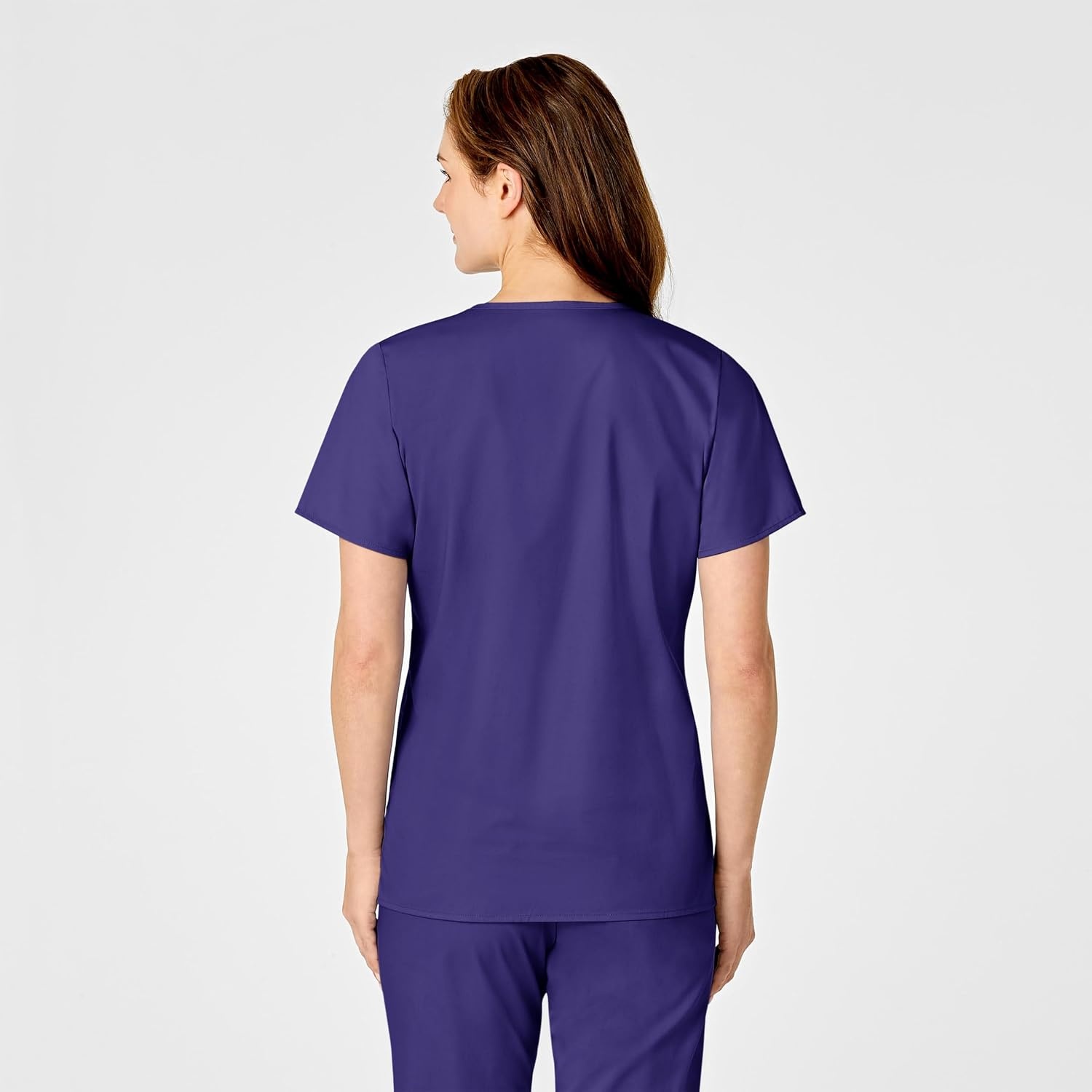image:imageWINK WonderWORK Womens Mock Wrap Scrub TopGrape