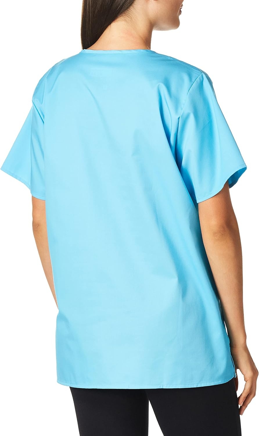 image:imageWINK WonderWORK Womens Mock Wrap Scrub TopLight Turquoise