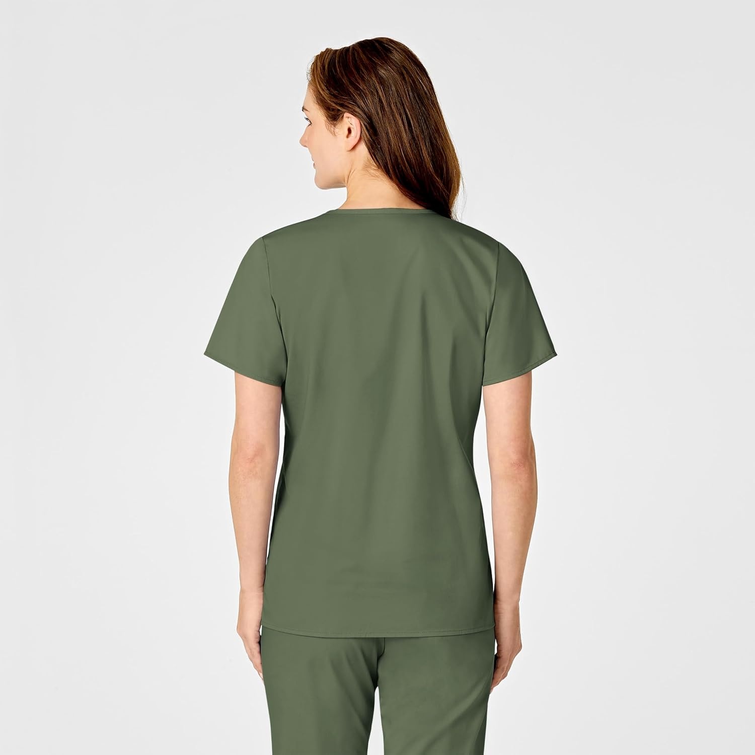image:imageWINK WonderWORK Womens Mock Wrap Scrub TopOlive