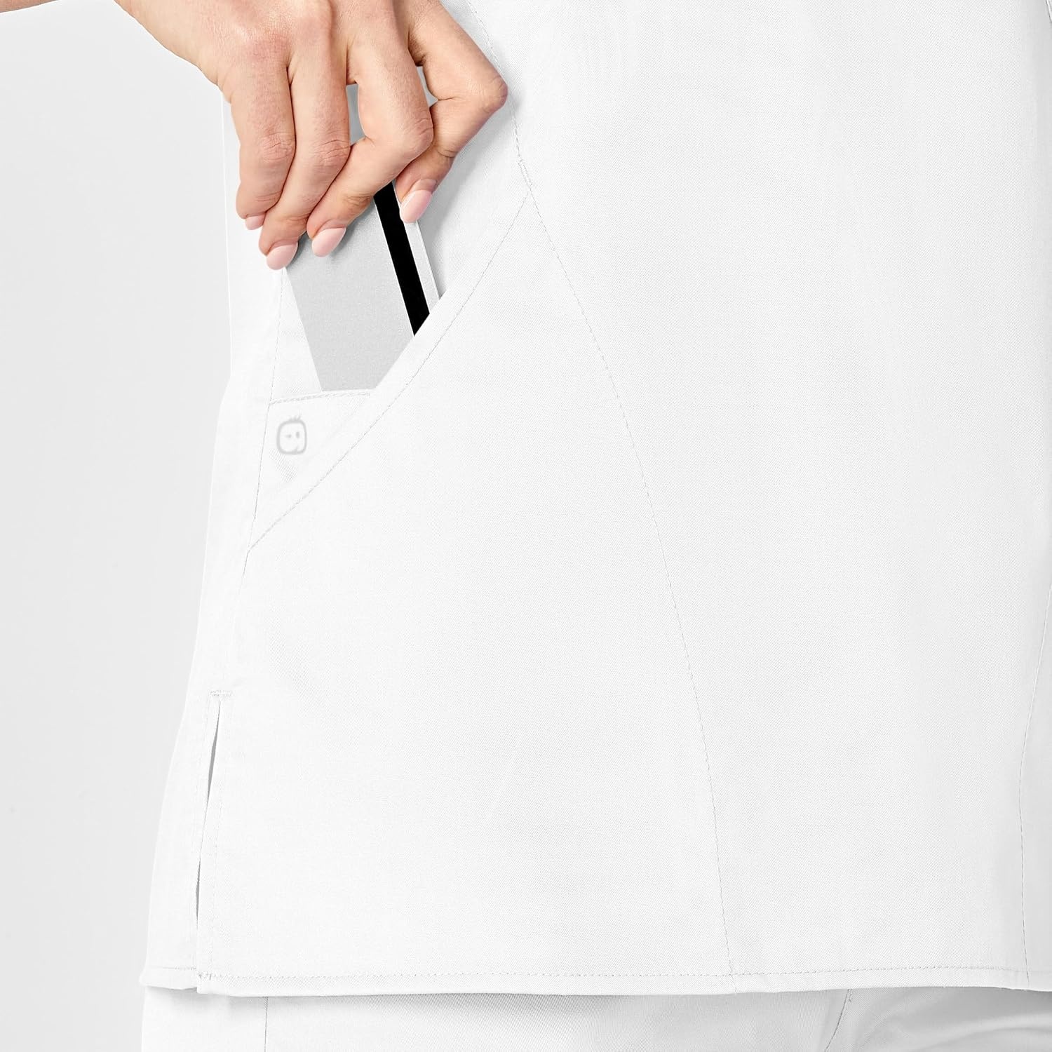 image:imageWINK WonderWORK Womens Mock Wrap Scrub TopWhite