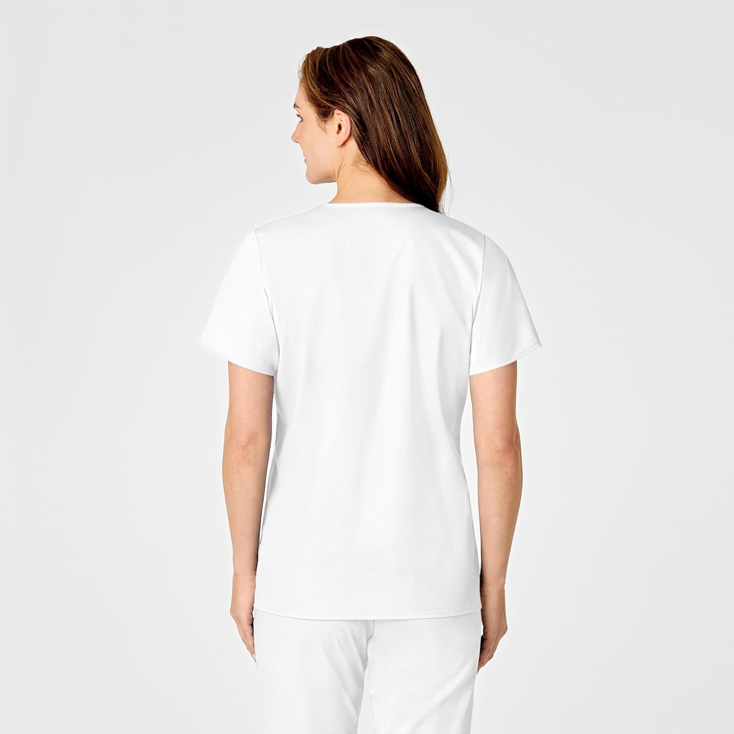 image:imageWINK WonderWORK Womens Mock Wrap Scrub TopWhite