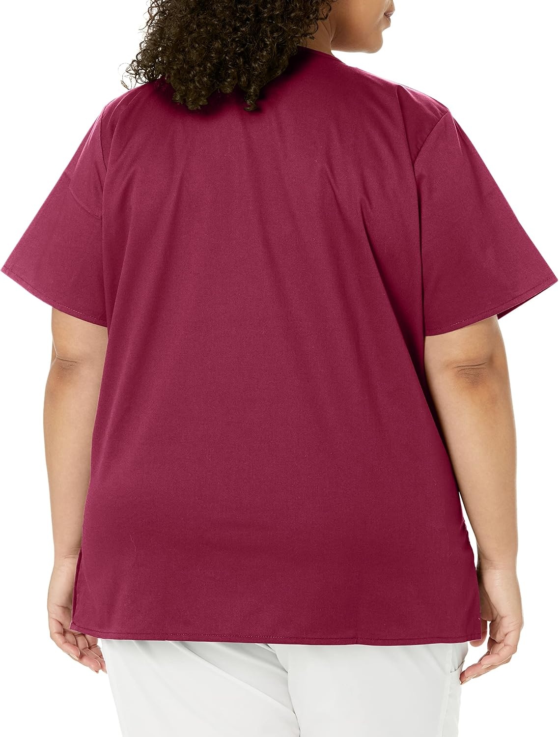 image:imageWINK WonderWORK Womens Mock Wrap Scrub TopWine