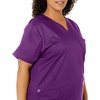 WINK WonderWORK Women’s Mock Wrap Scrub Top(Eggplant)