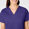 WINK WonderWORK Women’s Mock Wrap Scrub Top(Grape)