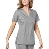 WINK WonderWORK Women’s Mock Wrap Scrub Top(Grey)